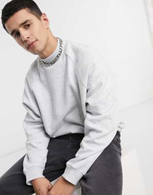 asos design sweatshirt with polo neck