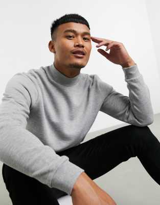 asos design sweatshirt with polo neck