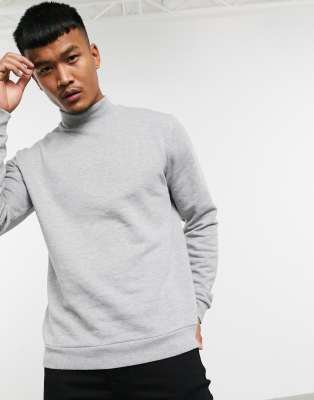 asos design sweatshirt with polo neck