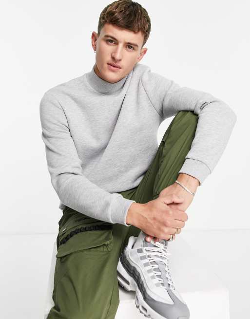 Asos design sweatshirt discount with polo neck