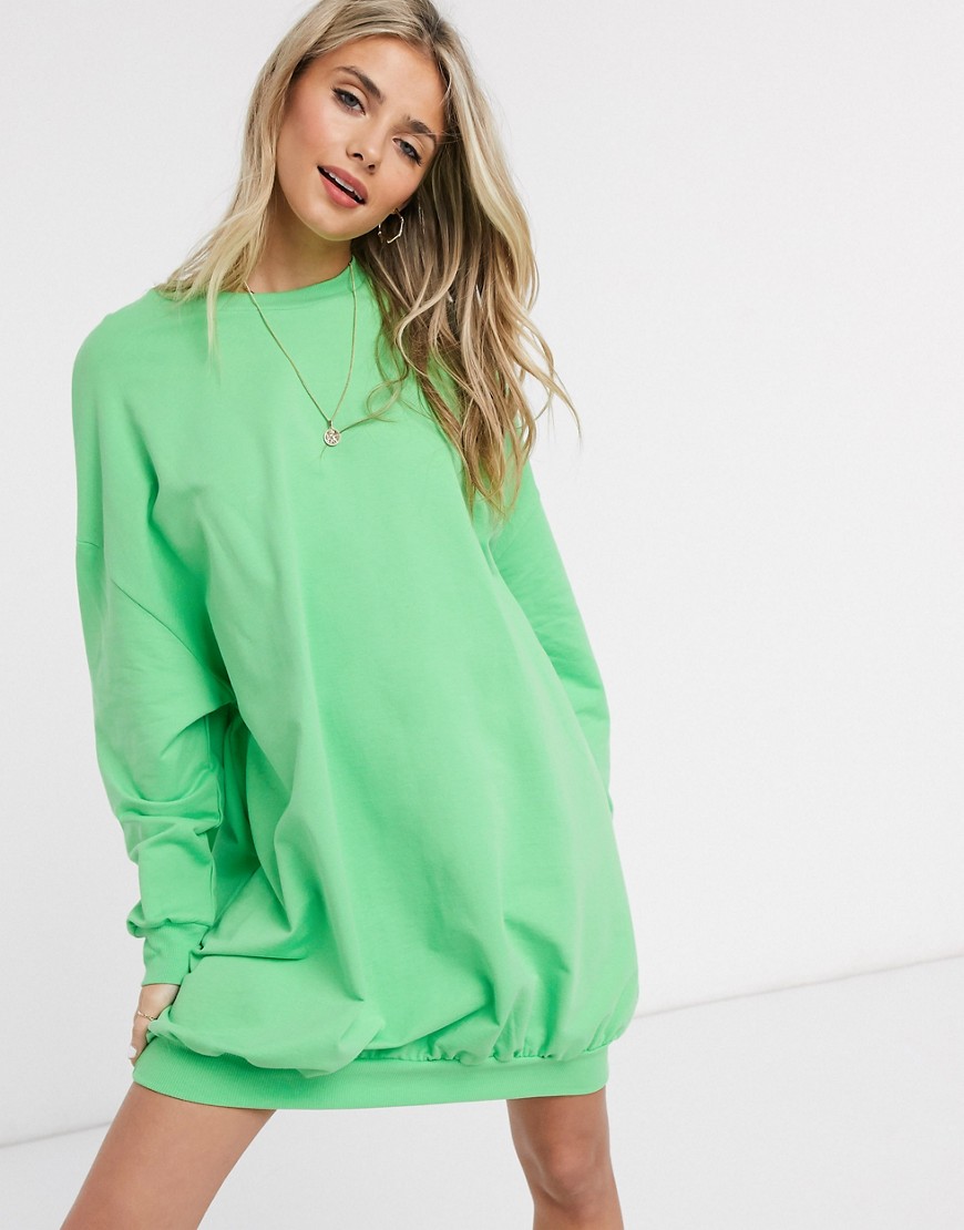 ASOS DESIGN – Sweatshirtklänning i oversize-modell-Grön