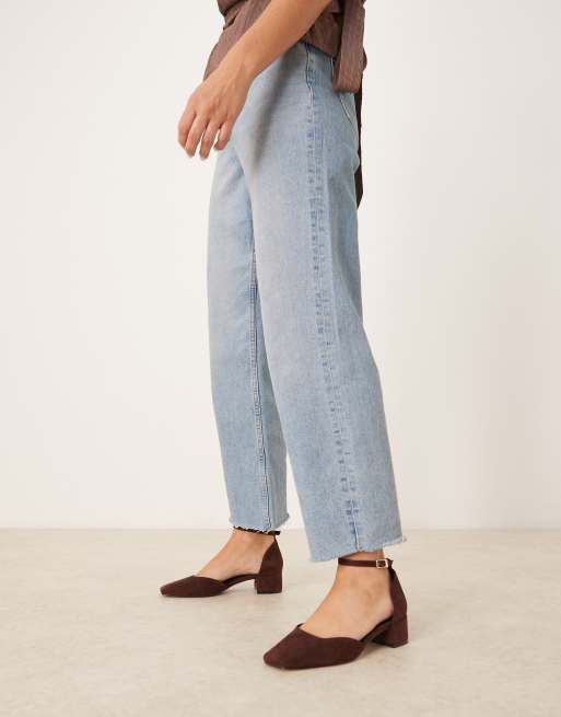 ASOS DESIGN - Sweet - Chokoladebrune sko med mellemhøj blokhæl i imiteret ruskind, 2 af 4