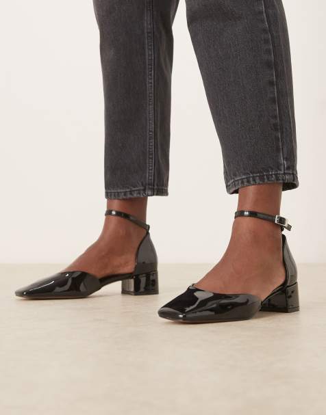 ASOS DESIGN – Sweet – Czarne lakierowane buty na średnim obcasie klockowym - view 1