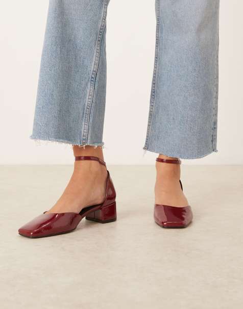 ASOS DESIGN - Sweet - Scarpe con tacco medio bordeaux in vernice - view 1