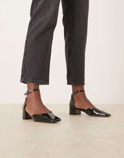 ASOS DESIGN - Sweet - Scarpe con tacco medio nere in vernice, 3 di 4