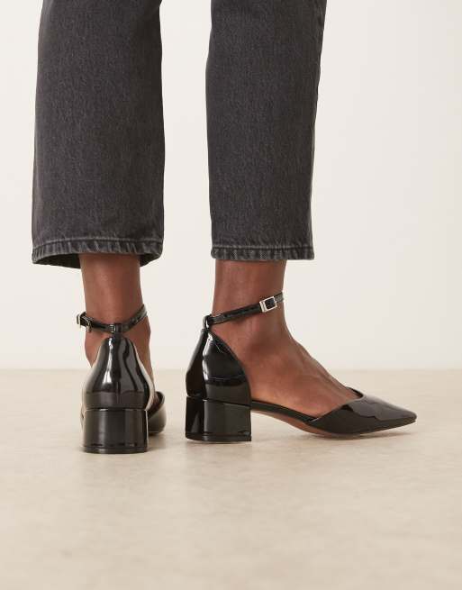 ASOS DESIGN - Sweet - Scarpe con tacco medio nere in vernice, 4 di 4