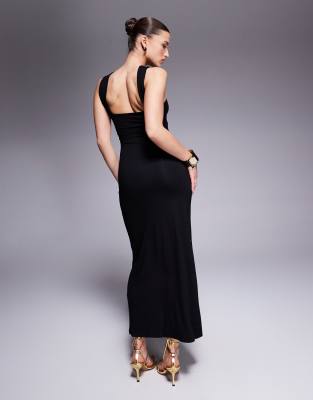 Asos Design Sweetheart Bandeau Maxi Dress With Faux Scarf Straps