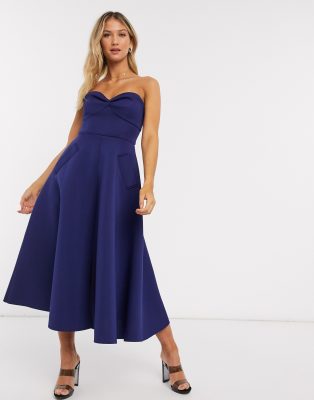 navy midi prom dress