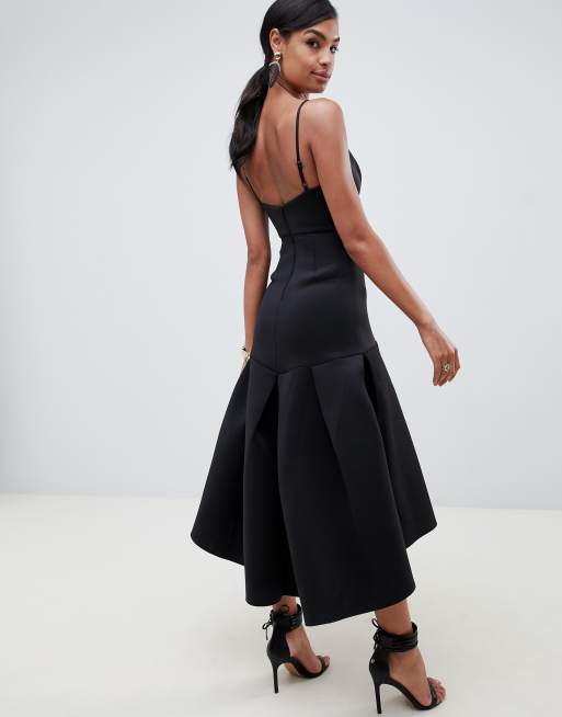 Asos design scuba cami pephem hot sale midi dress