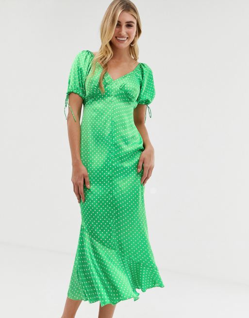 ASOS DESIGN sweetheart midi tea dress in spot print ASOS