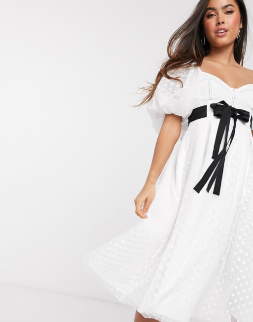 Asos white outlet prom dress