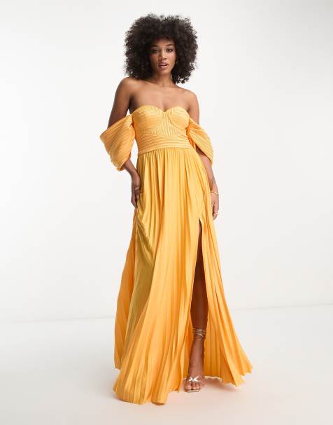 Mustard yellow graduation shop dress