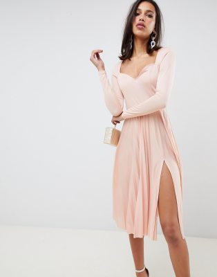 sweetheart neckline midi dress