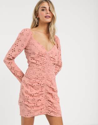 dusty pink mini dress