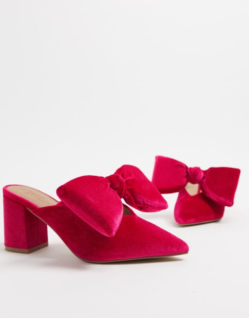 Pink store velvet mules