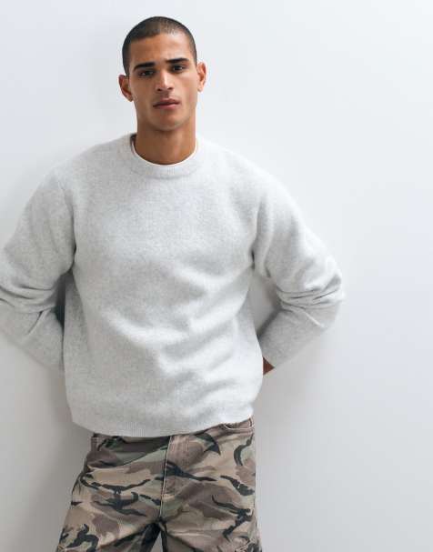 ASOS DESIGN sweter dzianinowy o luźnym kroju w szarym melanżu - view 1