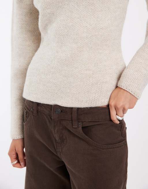 ASOS DESIGN sweter dzianinowy z dopasowaną talią w kolorze ivory, 3 z 4