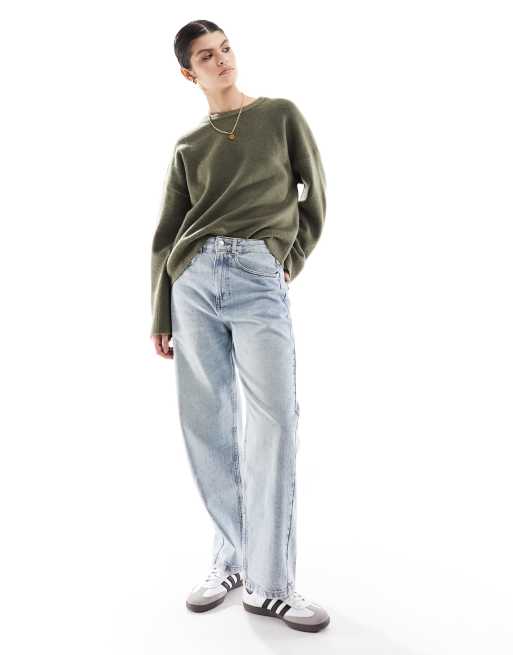 ASOS DESIGN – Sweter o pudełkowym kroju z okrągłym dekoltem w kolorze khaki, 2 z 4
