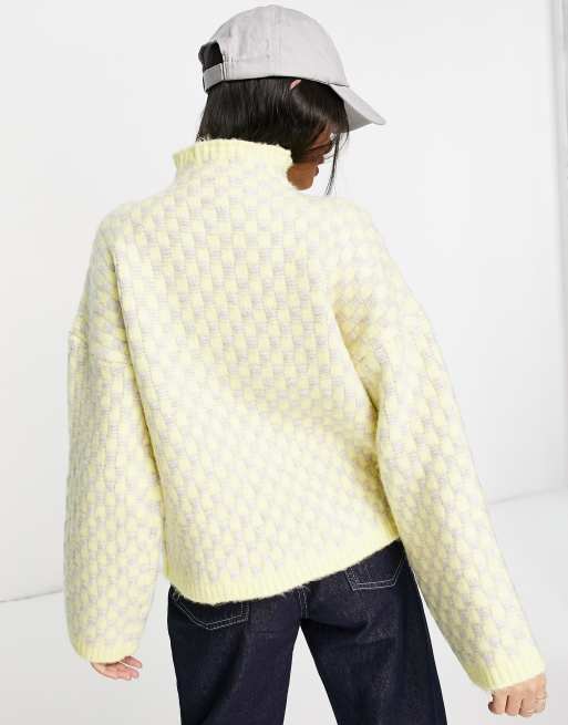 ASOS DESIGN – Sweter oversize we wzór szachownicy, 2 z 4