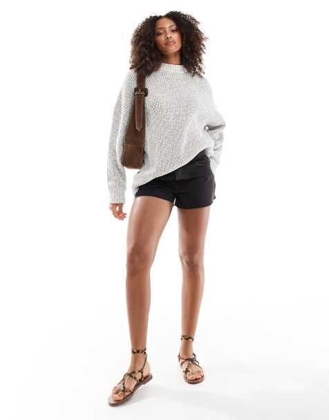 ASOS DESIGN oversized crew neck jumper in mono twist yarn