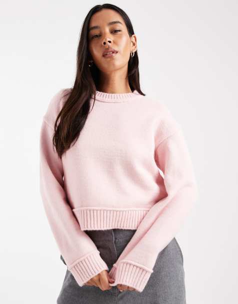 ASOS DESIGN knitted oversized jumper with wide rib detailing in
