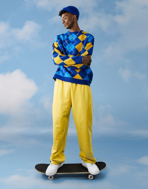 ASOS DESIGN – Sweter z dzianiny w żakardowy wzór rombów