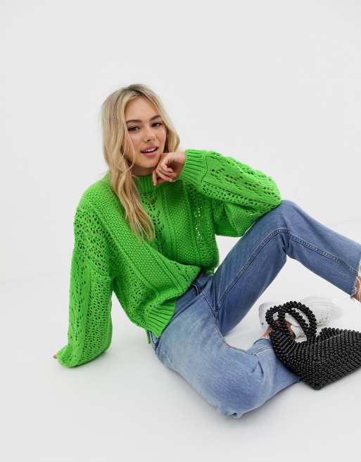 ASOS DESIGN Sweter z puszystej przędzy z oczkami