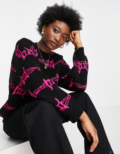 ASOS DESIGN – Sweter ze wzorem drutu kolczastego