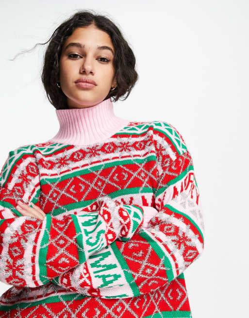 ASOS DESIGN – Świąteczny sweter z golfem w skandynawski wzór, 3 z 4