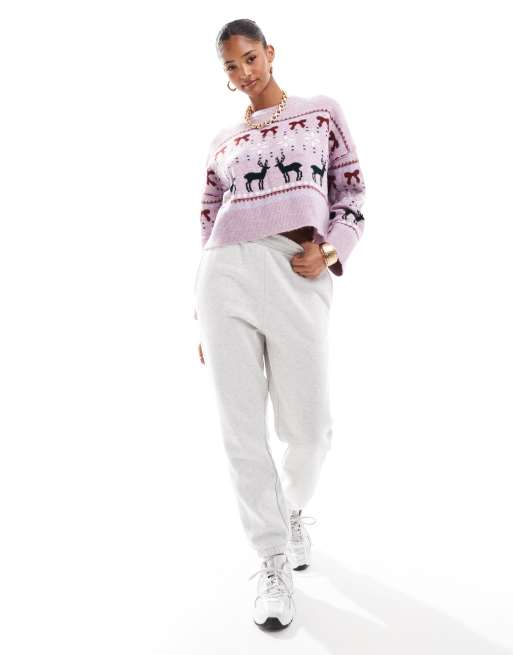 ASOS DESIGN – Świąteczny sweter z okrągłym dekoltem w skandynawski wzór, 3 z 4