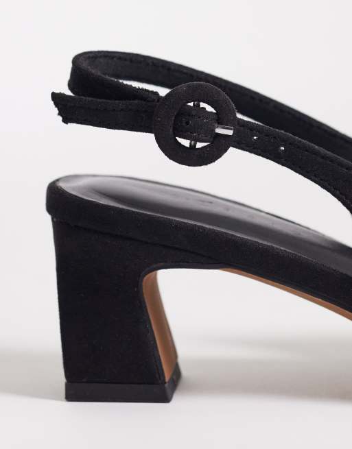 ASOS DESIGN - Swift - Chaussures à talon carré et bride arrière en suédine - Noir, 4 de 4
