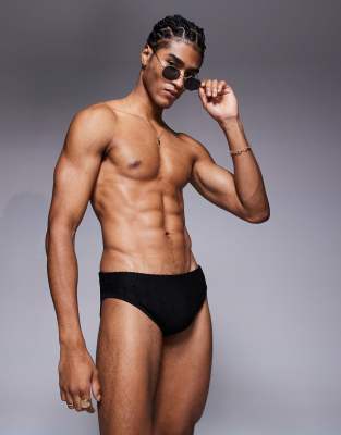 ASOS DESIGN ASOS DESIGN swim brief in black crochet