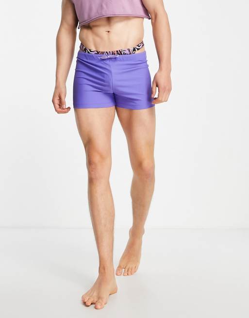 ASOS DESIGN swim briefs in blue mesh