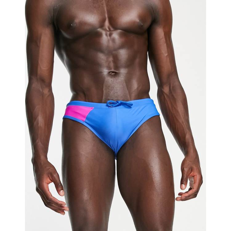 Men's Clothing - Colorblock Swim Boxers - Blue