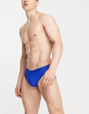 ASOS DESIGN swim briefs in bright blue color block