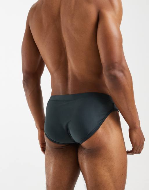 ASOS DESIGN swim briefs in charcoal, 2 of 5
