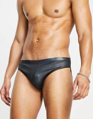 ASOS DESIGN briefs in gold metallic