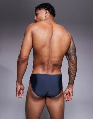 ASOS DESIGN swim briefs in gray