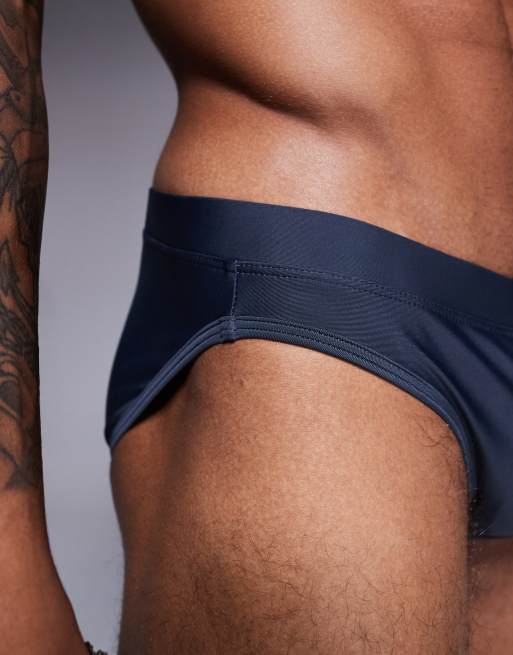 ASOS DESIGN swim briefs in gray