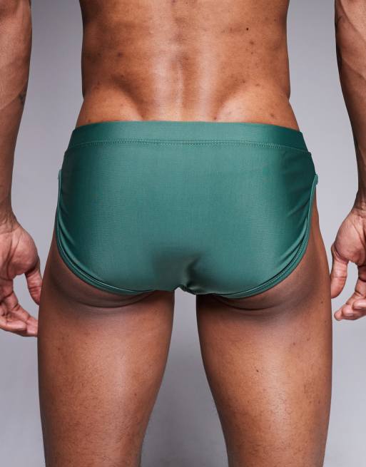 ASOS DESIGN swim briefs in khaki, 5 of 5