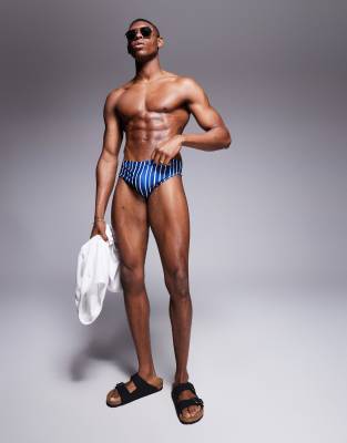 Asos Design Swim Briefs In Navy