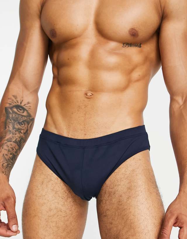 ASOS DESIGN swim briefs in navy