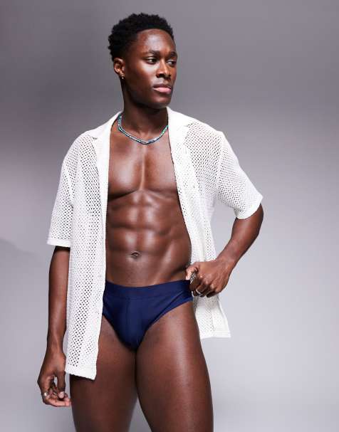 ASOS DESIGN swim briefs in navy - view 1