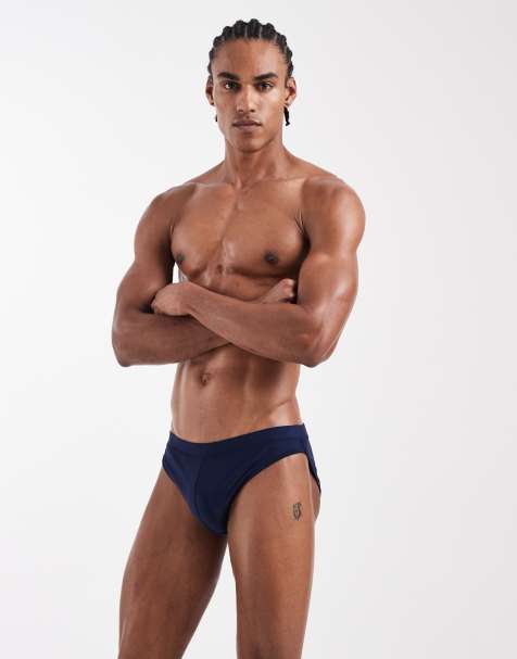 ASOS DESIGN swim briefs in navy - view 1