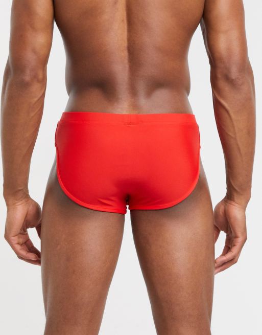 ASOS DESIGN swim briefs in red, 2 of 4