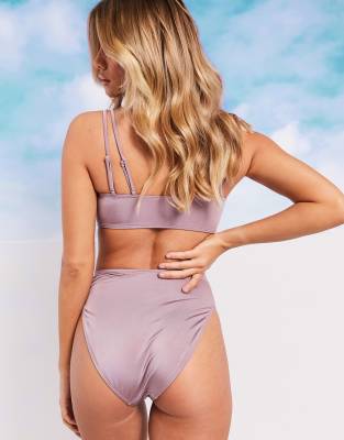 mauve high waisted bikini