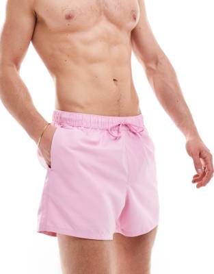 FhyzicsShops DESIGN swim short in short length in light pink  