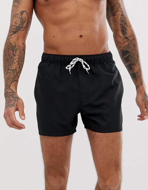 ASOS DESIGN swim shorts in black short length | ASOS