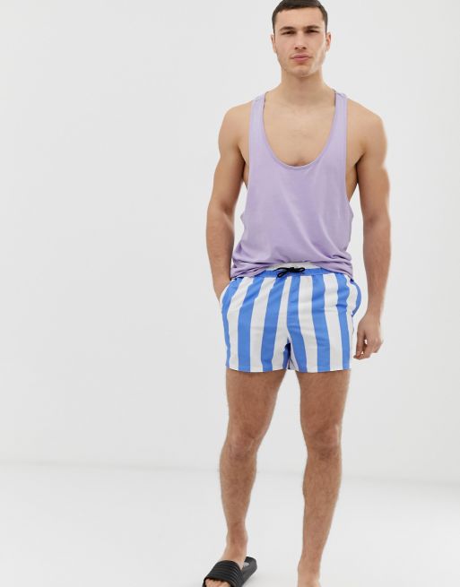 Blue white striped 2025 shorts mens