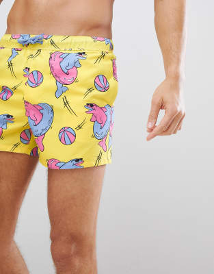 pink dolphin swim trunks